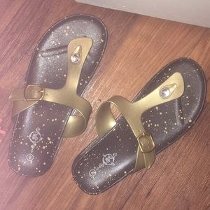 Golden Swimwear Sandals